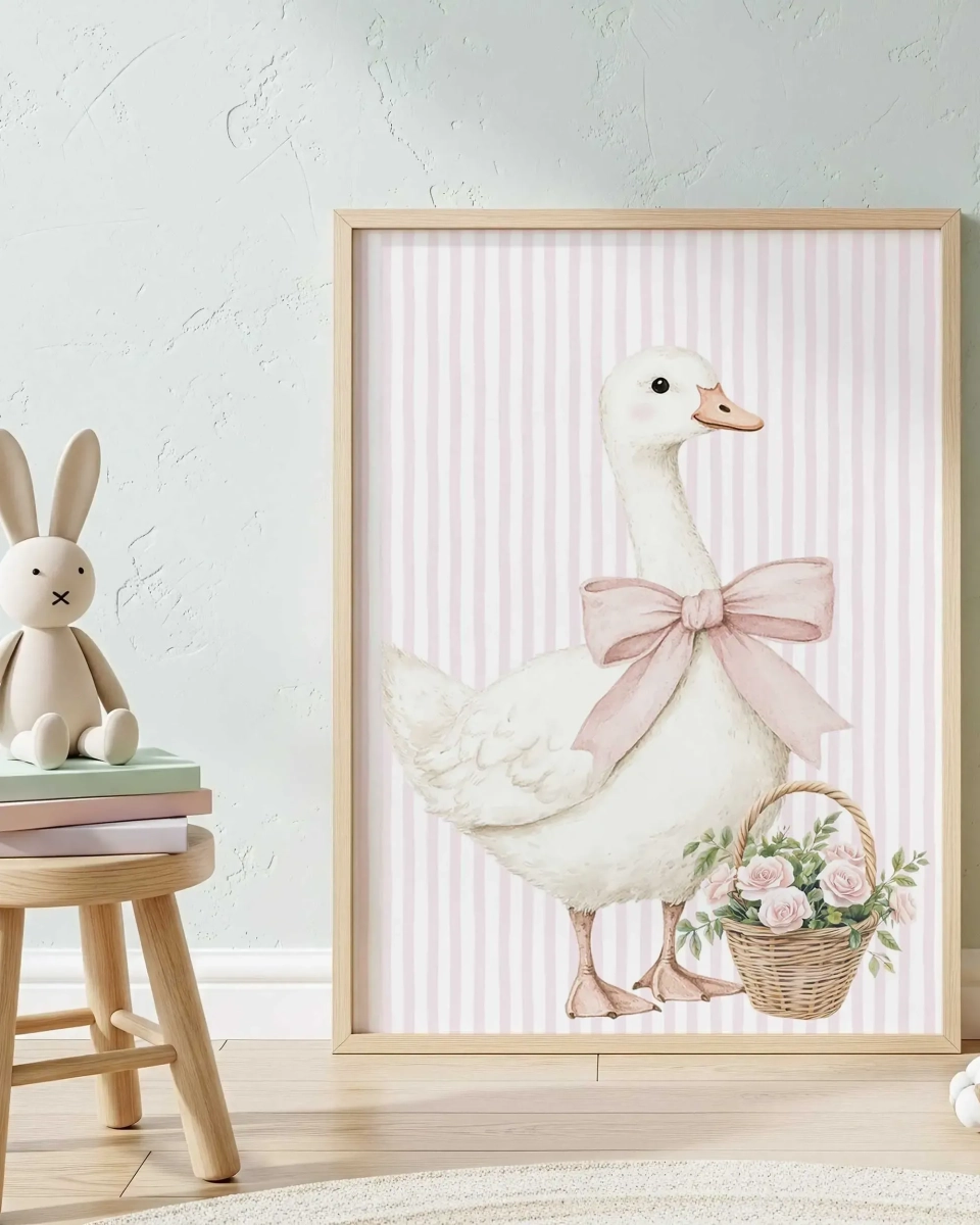 Plakat Gąska z koszykiem na ścianę dla dzieci – Mała Pracownia