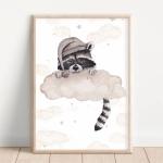 Plakat śpiący szop – dekoracja retro do pokoju dziecka – Mała Pracownia