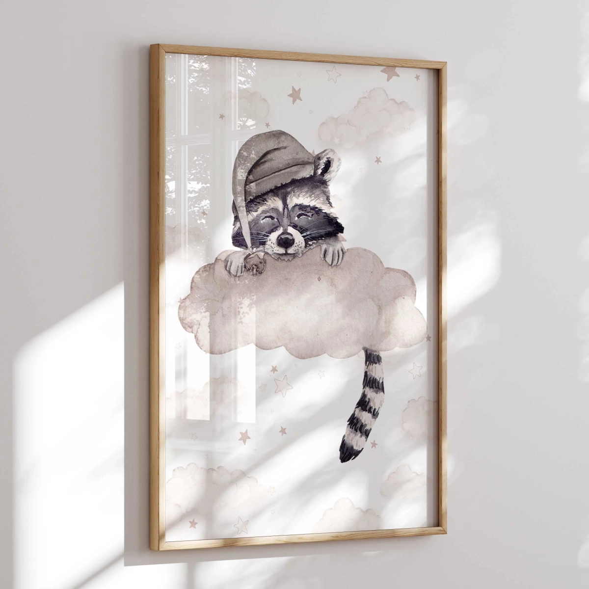 Szop na chmurce – plakat do pokoju dziewczynki i chłopca – Mała Pracownia