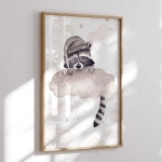 Szop na chmurce – plakat do pokoju dziewczynki i chłopca – Mała Pracownia