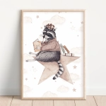 Plakat szop z książką – dekoracja retro do pokoju dziecka – Mała Pracownia