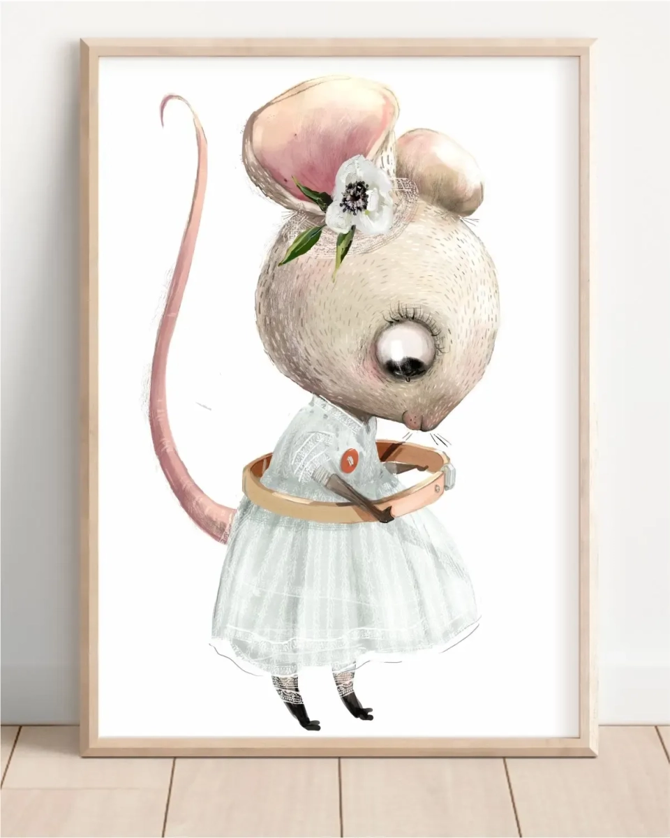 myszka w sukience z pierścionkiem na ogonie – Mała Pracownia