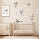 Samoloty Retro – naklejka ścienna dla chłopców – Zestaw 1 – Mała Pracownia