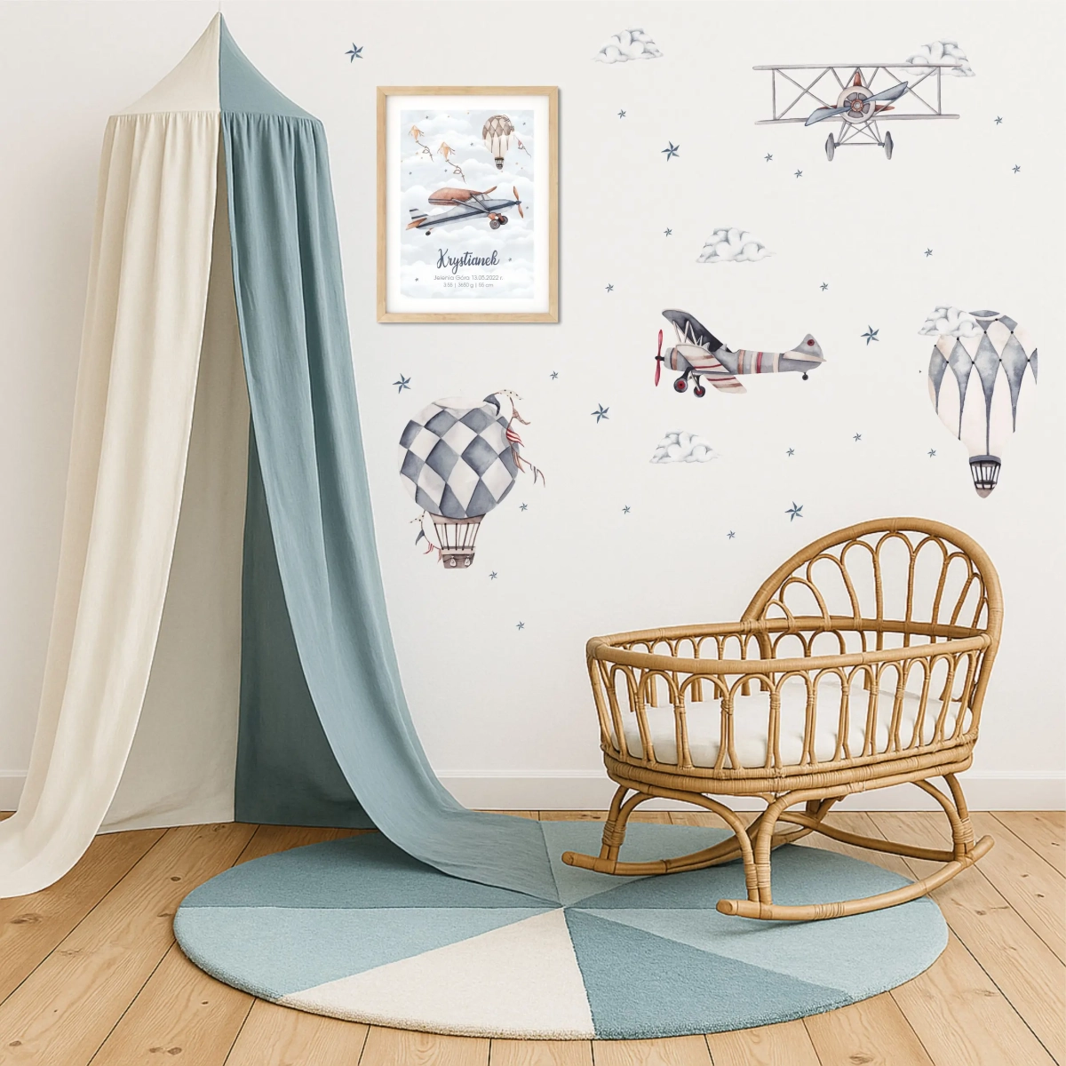 Samoloty Retro – naklejka ścienna dla dzieci – Zestaw 2 – Mała Pracownia
