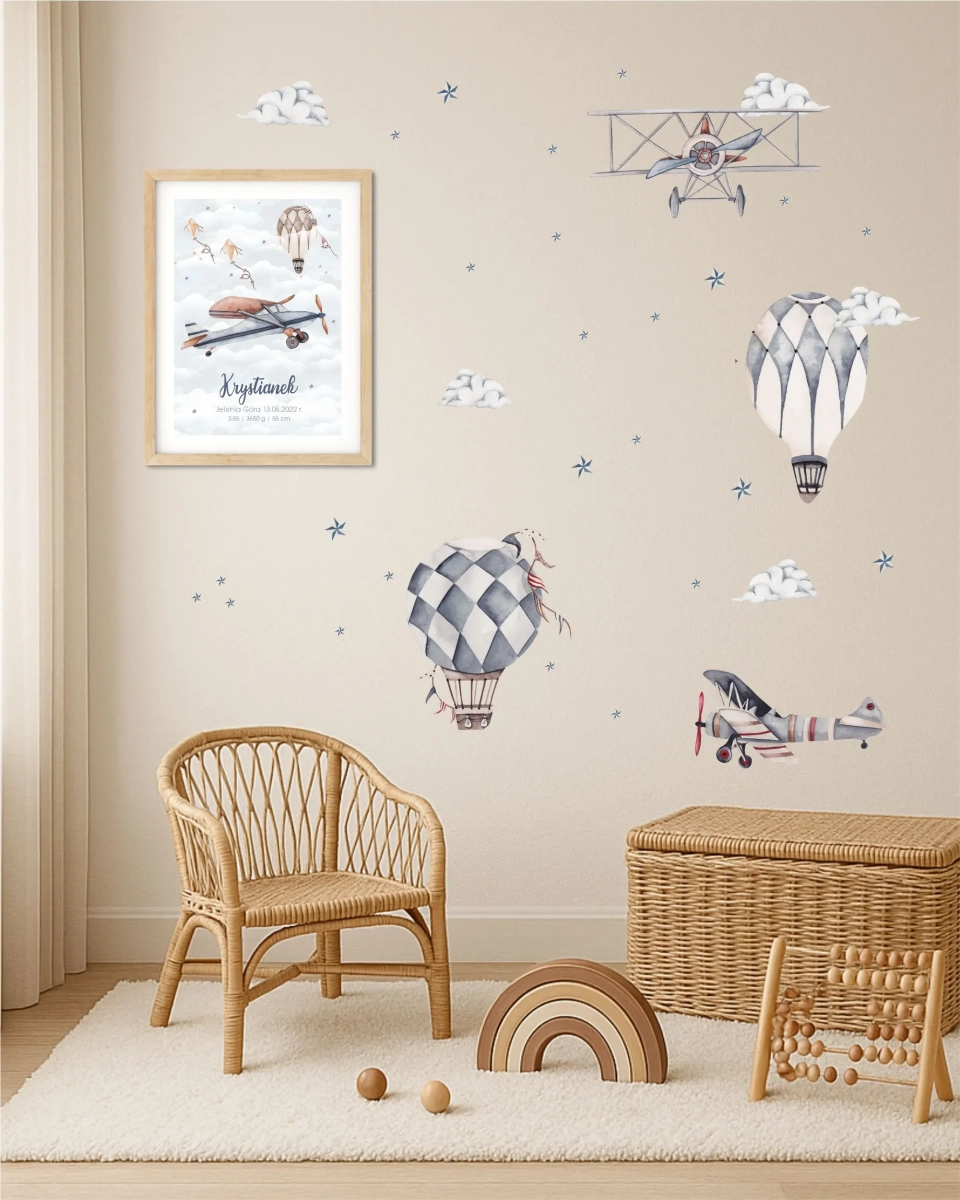 Naklejka Samoloty Retro – Zestaw 2 – Mała Pracownia