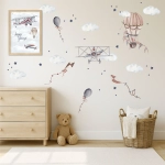 Samoloty Retro – naklejka ścienna dla dzieci – Zestaw 3 – Mała Pracownia