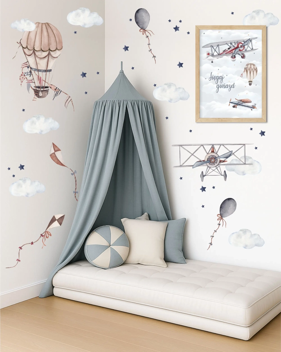 Naklejka Samoloty Retro – Zestaw 3 – Mała Pracownia