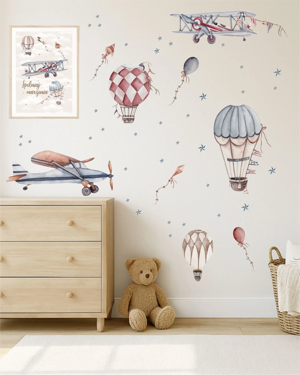 Naklejka Samoloty Retro – Zestaw 4 – Mała Pracownia