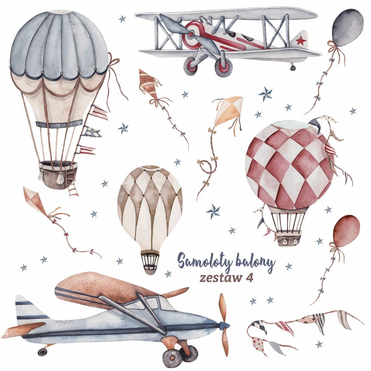 Samoloty Retro – elementy Zestawu 4 – Mała Pracownia