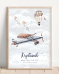 Plakat Samoloty i Balony Retro – Wzór 3 – Mała Pracownia