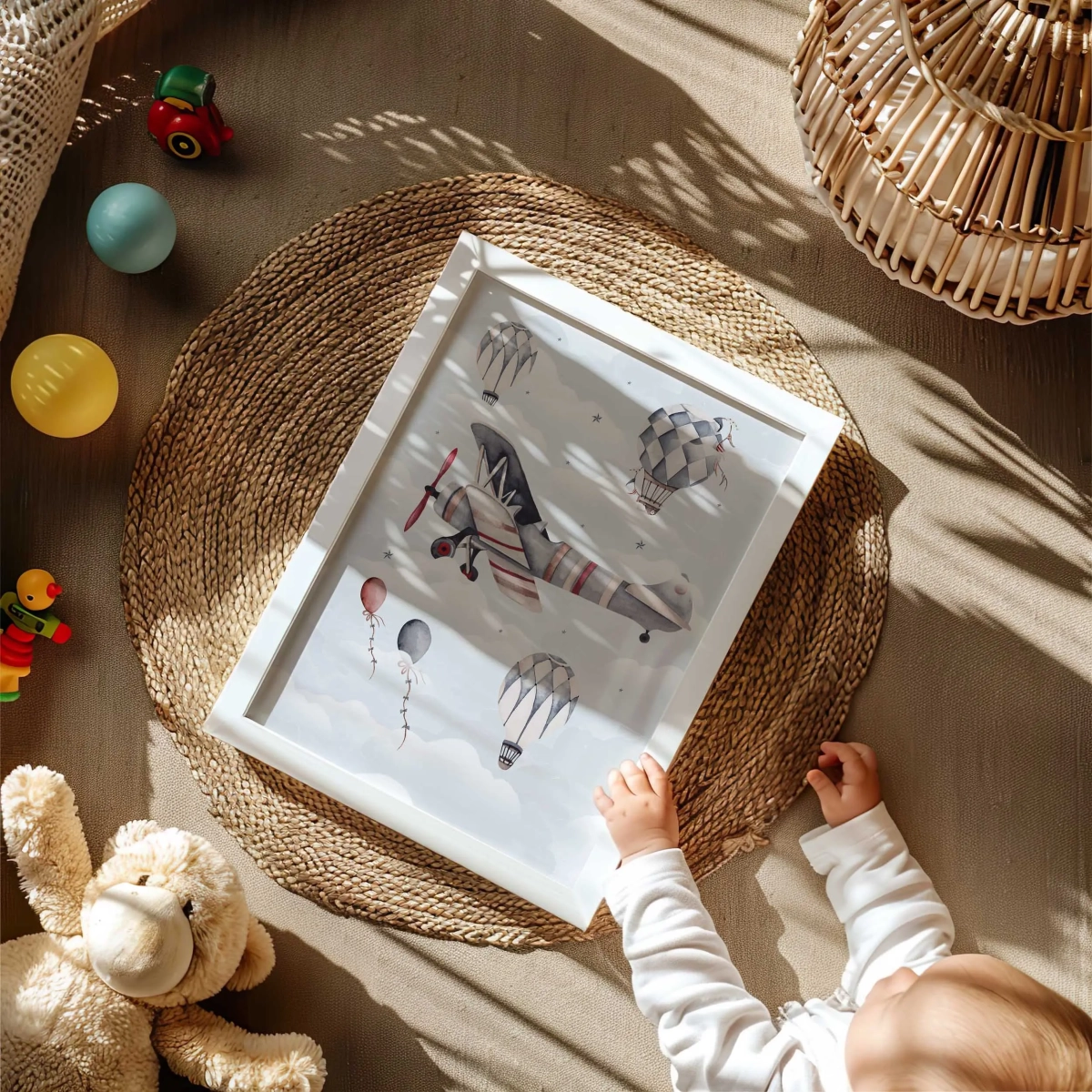 Samoloty i Balony Retro – Plakat Wzór 5 – wizualizacja – Mała Pracownia