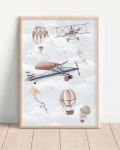 Plakat Samoloty i Balony Retro (Wzór 8) – Mała Pracownia
