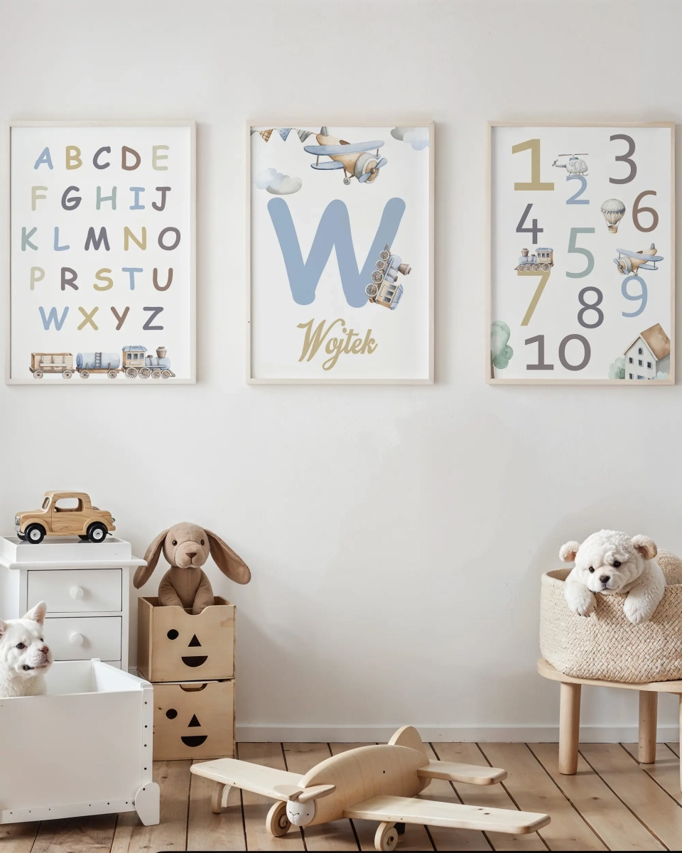 Zestaw plakatów Alfabet, Litera i Cyfry (Zestaw IX)