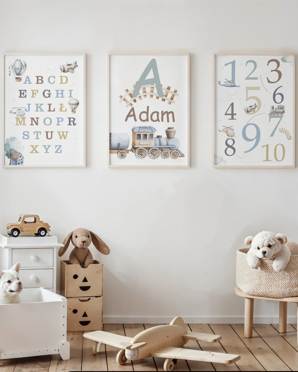 Zestaw plakatów Alfabet, Litera i Cyfry (Zestaw X) – Mała Pracownia