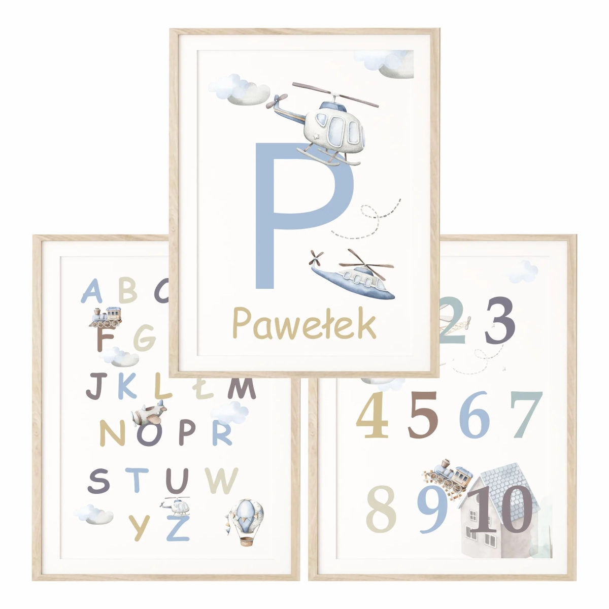 Zestaw plakatów Alfabet, Litera i Cyfry (Zestaw XI) – Mała Pracownia