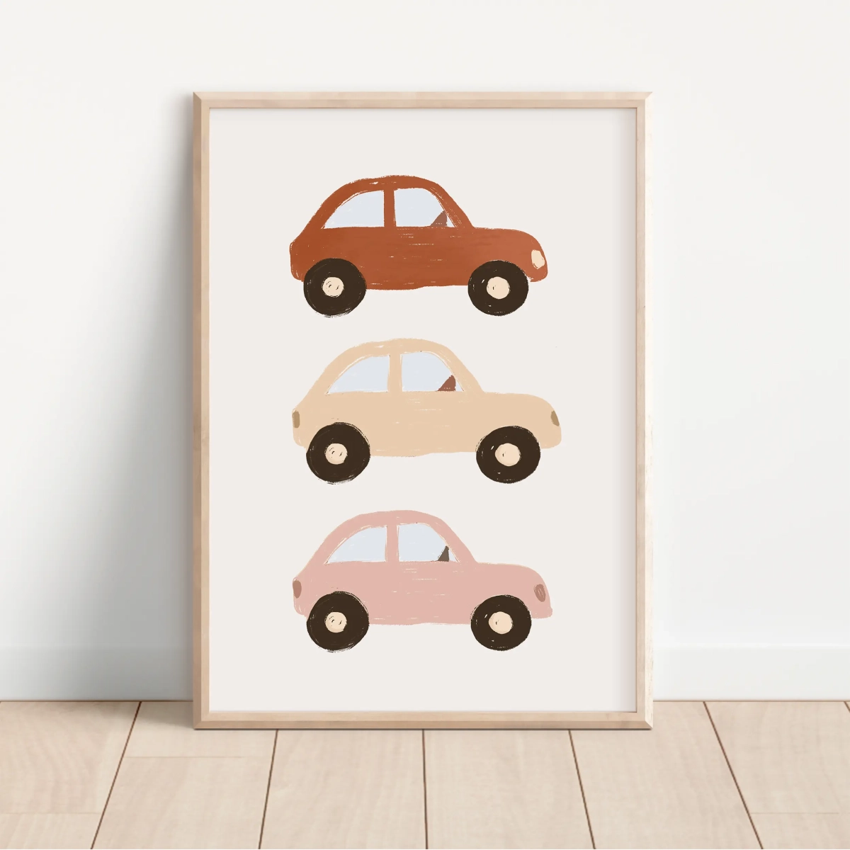 Plakat Autka pastelowe w pokoju dziecka – Mała Pracownia