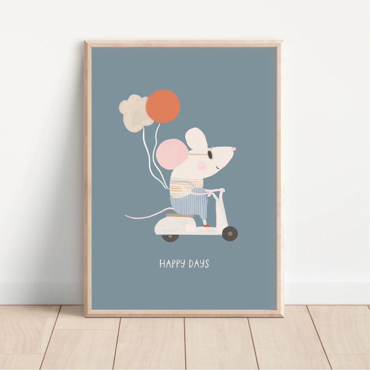 Plakat na ścianę Myszka na hulajnodze – Mała Pracownia