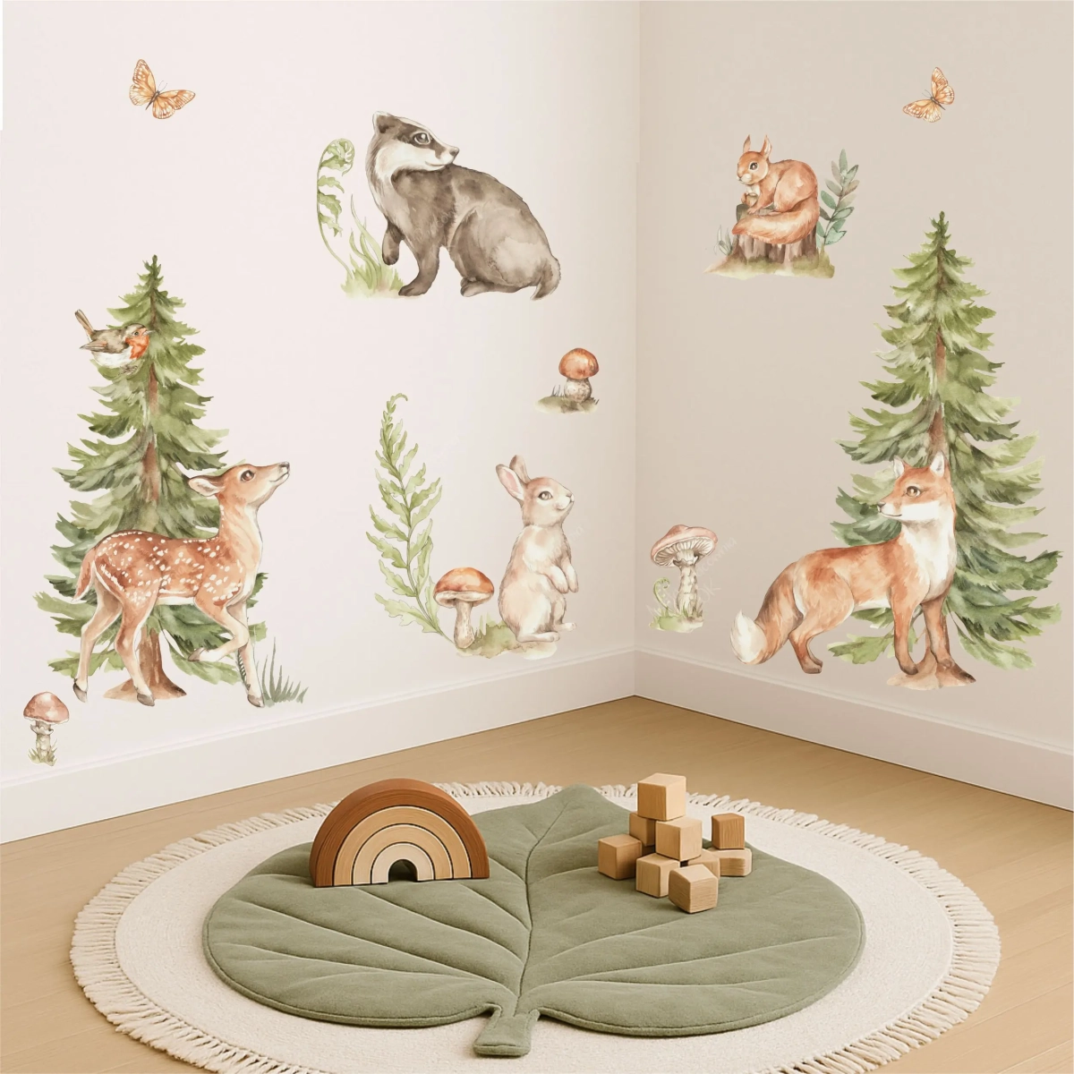Zwierzęta leśne – naklejka do pokoju dziecka – Mała Pracownia