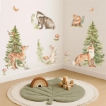 Zwierzęta leśne – naklejka do pokoju dziecka – Mała Pracownia