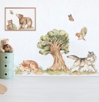 Naklejka na ścianę Leśni Przyjaciele II w pokoju dziecka – Mała Pracownia