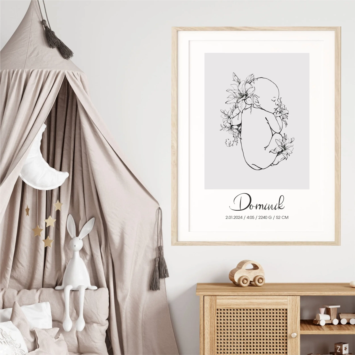 Metryczka do pokoju dziecka – Line Art Nr.5