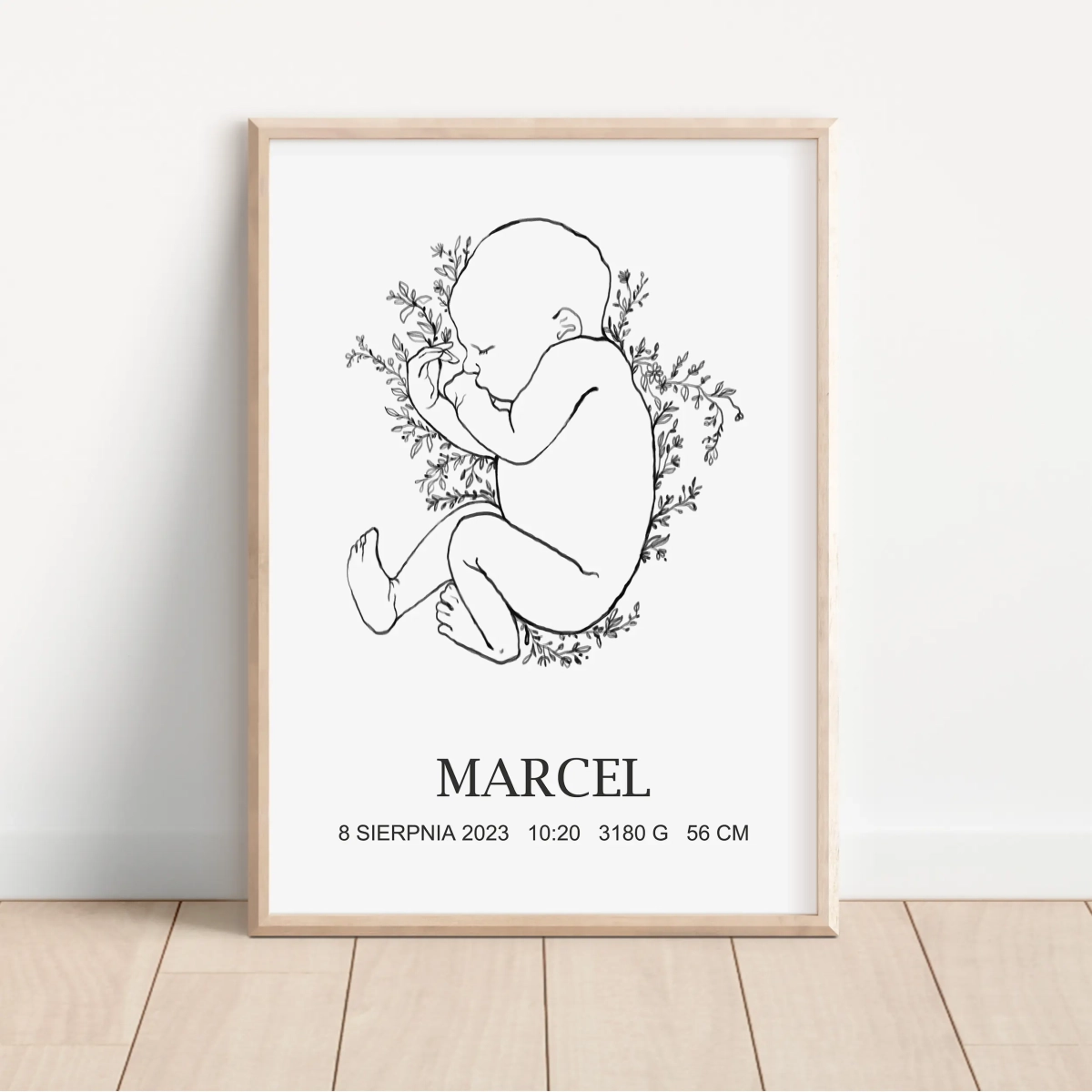 Personalizowany plakat metryczka Line Art Nr 1 – Mała Pracownia