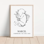 Personalizowany plakat metryczka Line Art Nr 1 – Mała Pracownia