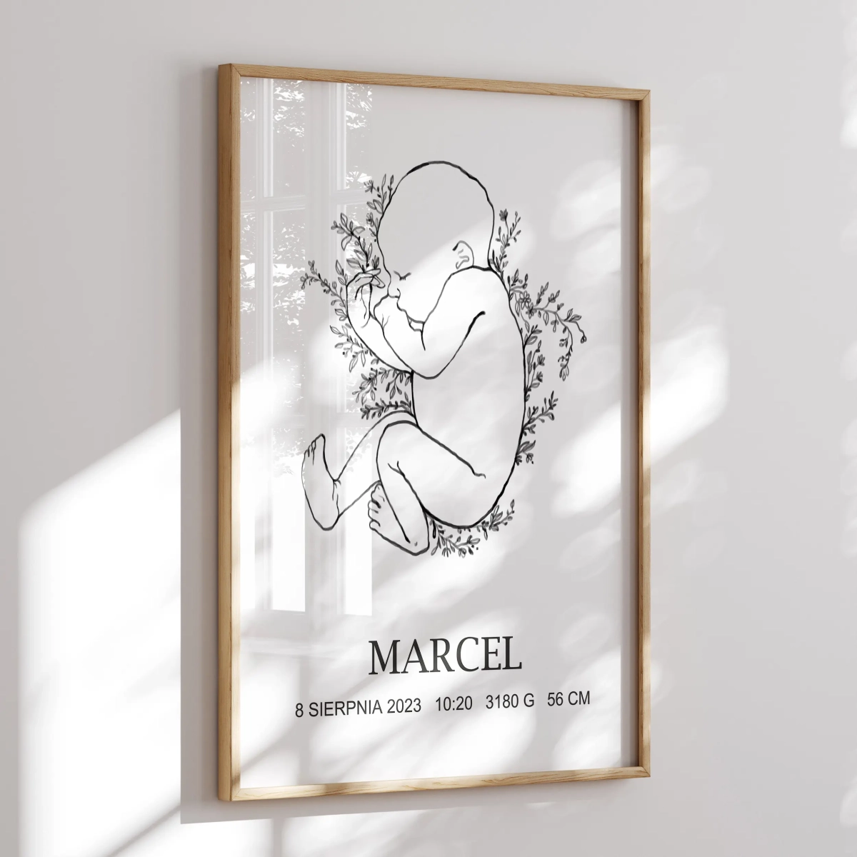 Metryczka urodzeniowa Line Art Szkic Nr 1 – Mała Pracownia