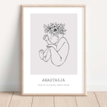 Personalizowana metryczka Line Art Nr 4 – rysunek niemowlęcia – Mała Pracownia