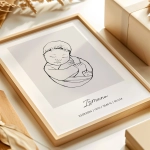 Metryczka Line Art – Plakat Szkic Nr 14 dla dziecka – Mała Pracownia