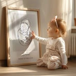 Personalizowana Metryczka Line Art Nr 14 – plakat narodzin – Mała Pracownia