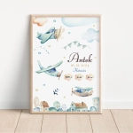 Metryczka Samoloty – Plakat dla dziecka – Mała Pracownia
