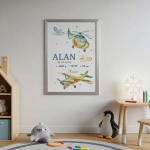 Plakat personalizowany Helikopter i Samolot – Mała Pracownia