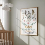 Akwarelowy plakat zajączek boho – Mała Pracownia