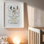Plakat z leśnym zajączkiem dla dziecka – Mała Pracownia