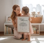 Plakat z chmurką i napisem dobranoc pchły na noc – Mała Pracownia