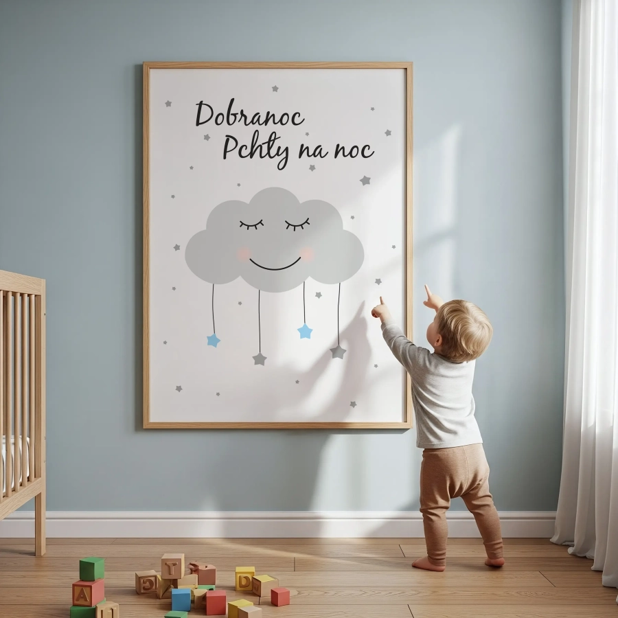 Plakat Uśmiechnięta Chmurka Niebieska – Mała Pracownia