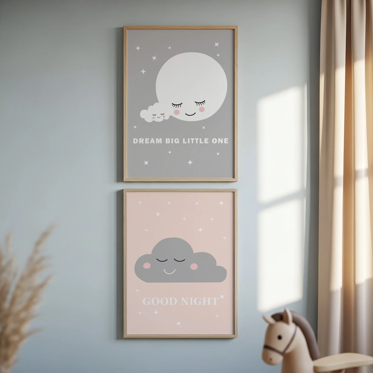 Zestaw plakatów Chmurki – Good Night + Dream Big – Mała Pracownia