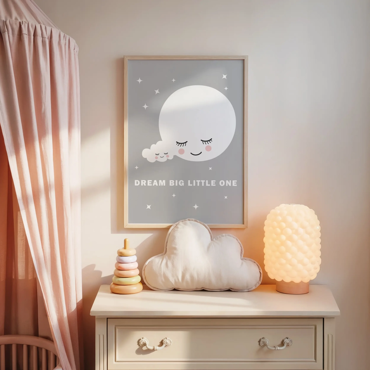 Plakat Chmurka Dream Big dla dzieci – Mała Pracownia