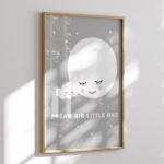 Plakat na ścianę Chmurka Dream Big dla dzieci – Mała Pracownia