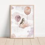 Plakat Ptaszek na chmurce | Happy Flight – Mała Pracownia