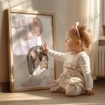 Plakat Kuna z balonikiem | Happy Flight na ścianie w pokoju dziecka – Mała Pracownia