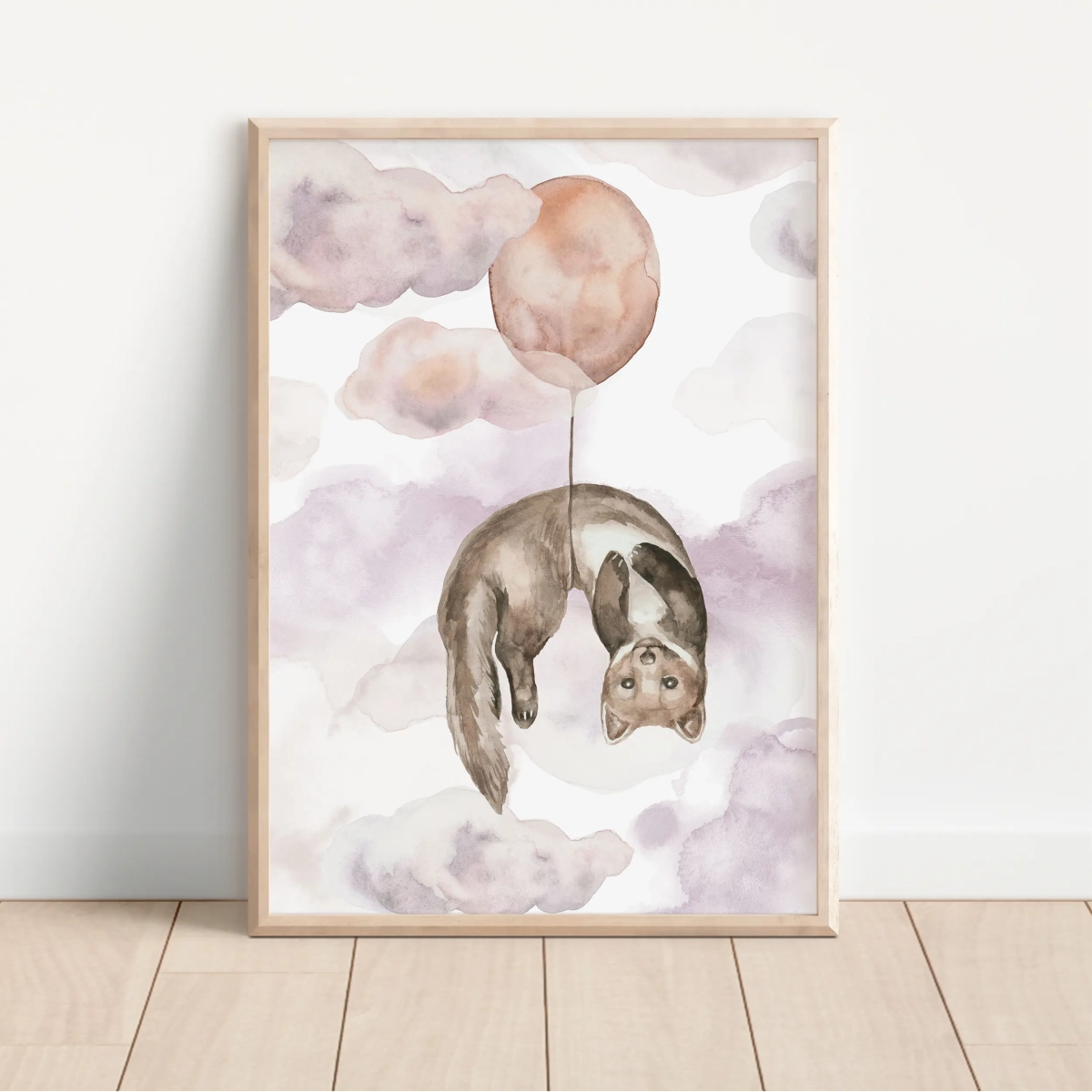 Plakat Kuna z balonikiem | Happy Flight – Mała Pracownia