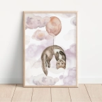 Plakat Kuna z balonikiem | Happy Flight – Mała Pracownia