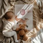 Plakat Lisek i balonik | Happy Flight w pokoju dziecka – Mała Pracownia