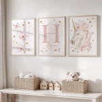 Plakaty jednorożec motyle w pokoju dziewczynki – Mała Pracownia