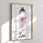 Wróżka baletnica – ilustracja dziecięca na ścianę | Mała Pracownia