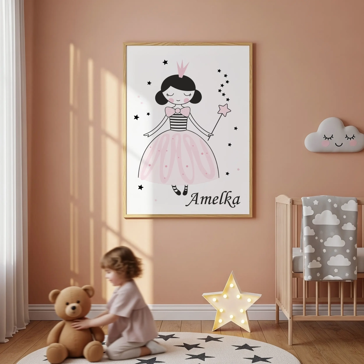 Plakat z królewną do pokoju dziewczynki z imieniem