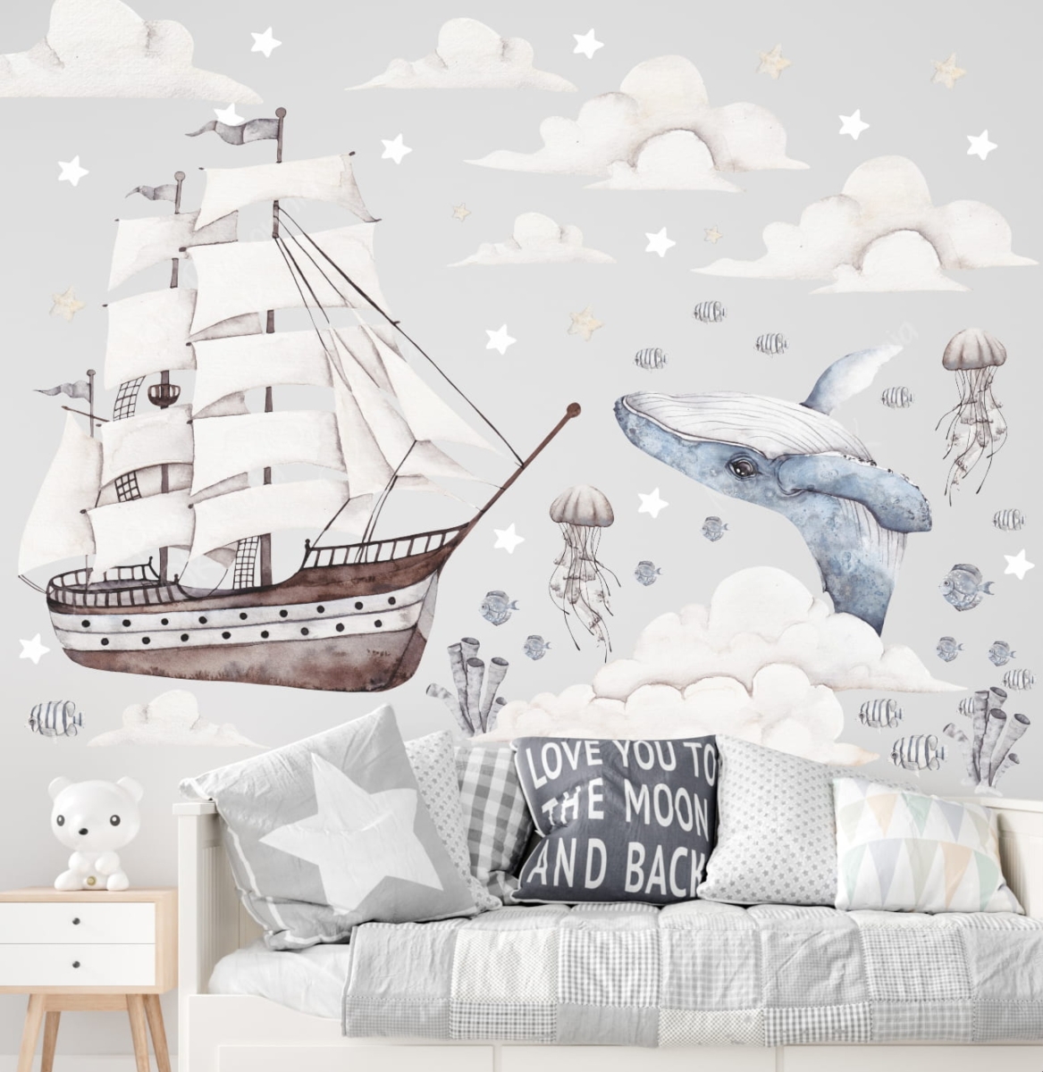 Podniebny ocean – Zestaw Nr 2 naklejki na ścianę dla dzieci