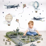 Naklejka na ścianę Samoloty, balony i latawce dla dzieci – Mała Pracownia